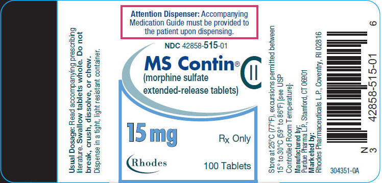ms contin 15 mg extended release