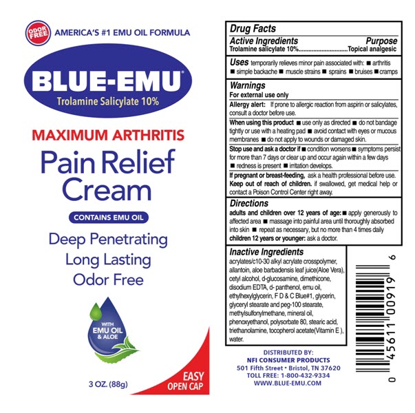 Blue-Emu Maximum Arthritis Pain Relief Cream 3 oz (Pack of 4)